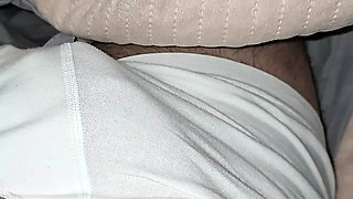 Step mom handjob step son dick under his underwear