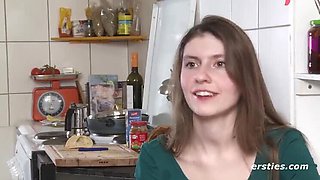 German Amateur Vanessa X Plays with Her Big Natural Tits and Vibrator - Solo Masturbation HD