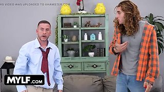 Stepmom Gets Double-Teamed by Husband and Stepson - Rough Spitroast Action
