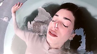 Beautiful Latin model Fuckedfetish tied up in swimwear for some hot solo fun