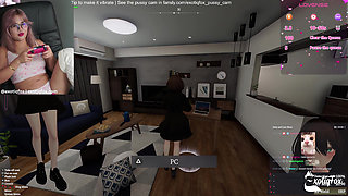 Masturbating and Playing a Naughty Hentai Girl Game