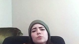 Lovely Amateur teen brunette masturbating outdoor