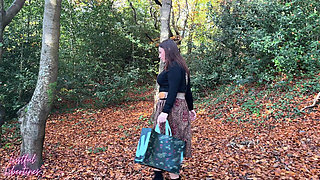 Peeking on Teacher Having a Pee in the Woods