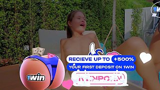 Anal fucky-fucky by the pool with my stepbrother - hottest