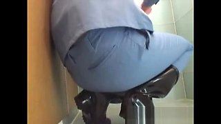 Asian toilet attendant cleans wrong part2