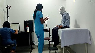 IT HAPPENED AT THE CLINIC!! A FEMALE DOCTOR AND NURSE SEDUCE A PATIENT. THEY FUCK HIM ON THE STRETCHER