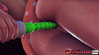 Miela Rule34 3D Animation - Sleepy Girl with Pussy Lick, Anal Vibrator Insertion, and Fingering Leading to Orgasm