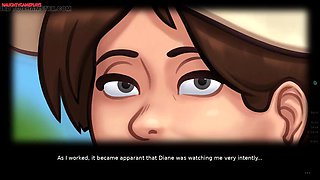 Lucky Pervert Helps Busty Sexy BBW Lonely Neighbor MILF in Her Garden She Tries To Seduce Him - Summertime Saga 04 3D Games