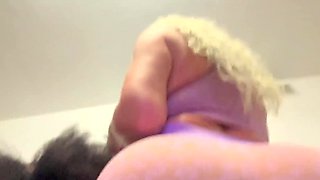 Thick blonde fucks her black stepson and loves it