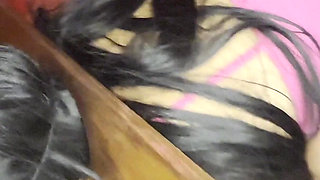 Naughty Bride Having Sex with Two Men in a BDSM Room