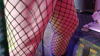Dominatix Eva Latex Femdom Fetish Purple Rubber Big Ass MILF BDSM Solo Fuck Machine Hot High Heels