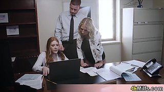 Big booty MILF secretary learns free use