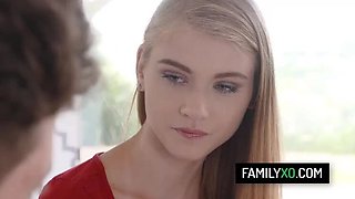 Petite teen Hannah Hays sucks stepdad Dylan Snow's big cock - Taboo family sex