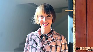 Thin-As-a-Twig Inked French Hottie Gets Fucked Hard In Both Holes & Bestowed With Anal Creampie