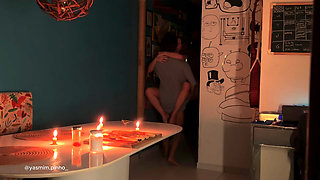 Intense and passionate romantic sex of a real couple ended with creampie