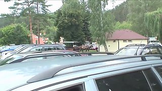 Hot Concealing Car Sex - Czech blonde fucked outdoors and in car at public parking lot