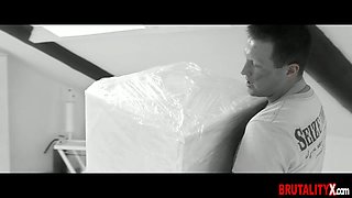 Office slut copulated roughly in the booty after she gagged