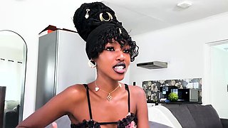 Petite ebony teen on first time casting