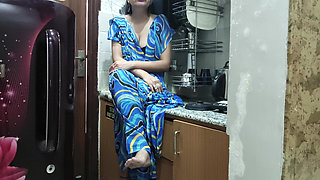 Indian Stepmom Watches and Enters Her Stepson's Kitchen to Fuck Him
