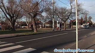 Fatty eurobabe banged by oldman on the bed