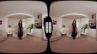 Hattie Grace Black Sheer Dress With Black Glossy Legwear Xtra Special Tease Treat Joi - 8k Vr