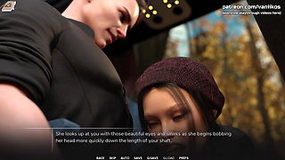 Young Ebony Babe with a Perfect Body Sucks a Big White Cock and Gets Her Little Pussy Creampied - Taboo University(steam Game)