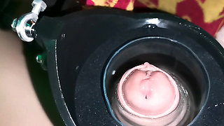 A jerk-off robot tests the stamina of a large penis.