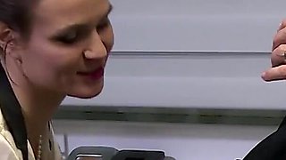Hot secretary gets extra by fucking the boss' big cock