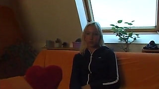 Blonde stunner doing the casting couch