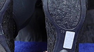 Amateur Cockbox Trampling and Ballbusting in Ballerina and Nylon Socks