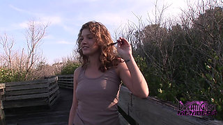 Smoking Hot Corey Flashes It All in a Park