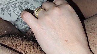 Step mom hand can't stay away from step son and handjob his dick