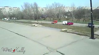 Girl Flashing In Public Park With Wet Kelly