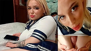 Cum on Step-sister's Face while Guests are Home