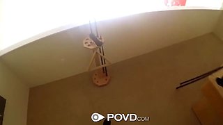 POVD Pool table masturbation and fuck with brunette Samantha Hayes