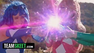 The strenuous energy pussy smashers are here to nail justice into every hole (full free-for-all costume play vid)