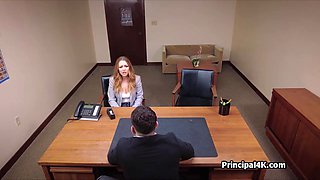 Principal records as she blows him nicely