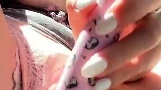 Big Boobed Blonde Masturbates With A Dildo In The Bathroom