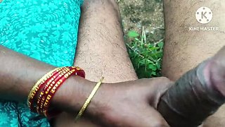 Excited Indian Aunty Hand Fucks Monster Cock in Jungle - Big Tits Uncensored HD