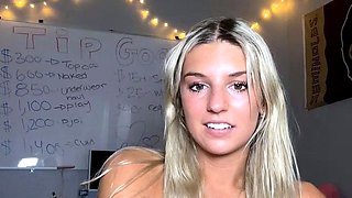 blonde teen pregnant girl has her pussy masturbated
