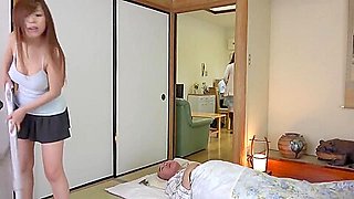 Sexy japanese teen 18+ maid in too short miniskirt exposing her big ass on cam!
