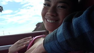 Ameena Green sucking his dick in the car during their ride