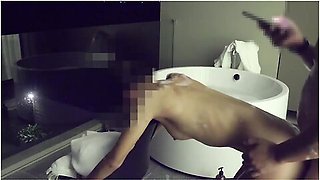 Asian Couple Having Sex In An Outdoor Jacuzzi, Someone Is Peeking