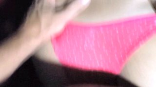 Cuckold Wife Fucking with Pink Sexy Panties at Doggystyle