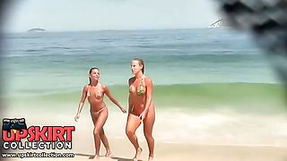 Sexy babes in tiny bikinis get spied on hidden camera when