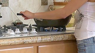 Asian Babe Nailed In Kitchen