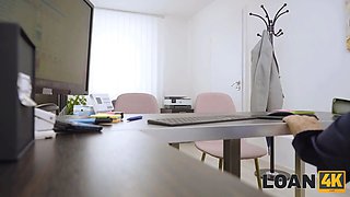 Loan4k. sugar dad cuckolded by his attractive jaw-dropping wife in loaner's office