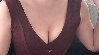 Smoking in Sexy Black Lingerie with Suspenders