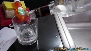 Teenager stepsis gets pounded