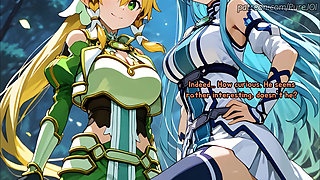 Fuck Suguha and Asuna from SAO in different worlds (Sex JOI)
